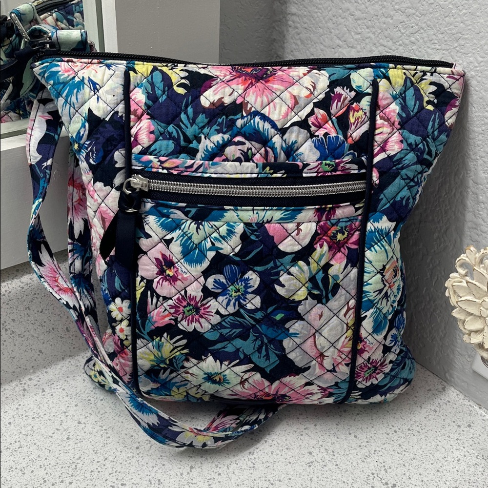 Vera Bradley Blue and Pink Floral Shoulder Bag
